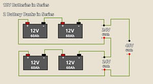 how to connect 4 12v batteries in series to form 48v wiring diagram